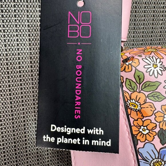 Knotted Shoulder Bag Pink Starlight Floral Design & Chain Strap By No Boundaries - Picture 4 of 9